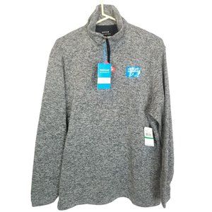 Haggar Mens L Gray 1/4 Zip Long Sleeves Cool 18" P